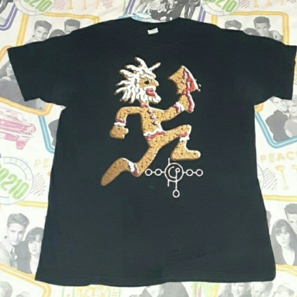 2005 Insane Clown Posse Christmas Shirt Vintage Tee ICP Gingerbread Hatchetman - Picture 2 of 2